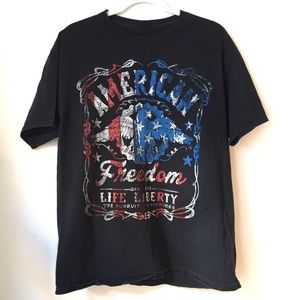 America Freedom rocker graphic t-shirt